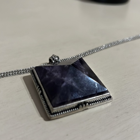 Lucky Brand Silver chain necklace with purple stone - Picture 9 of 9